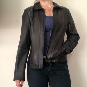 Lambskin Leather Brown Zippered Jacket